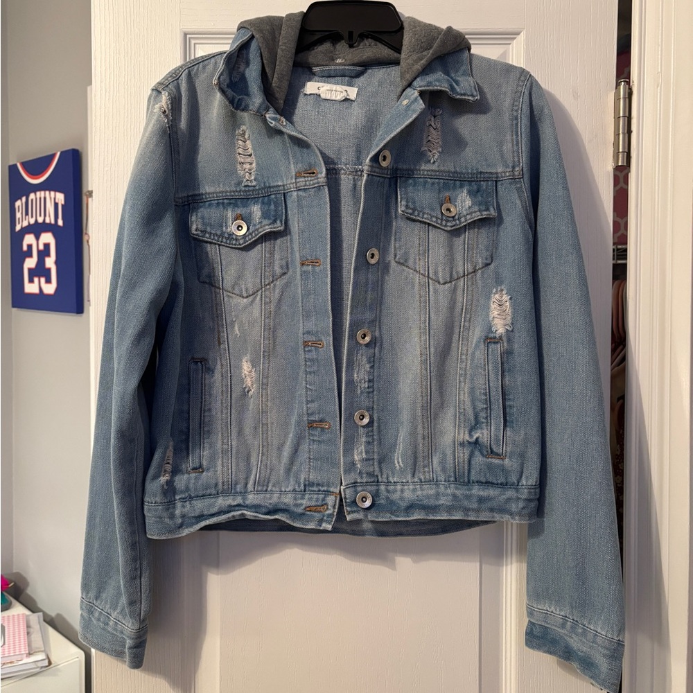 Ci Sono Denim Jacket with Hood